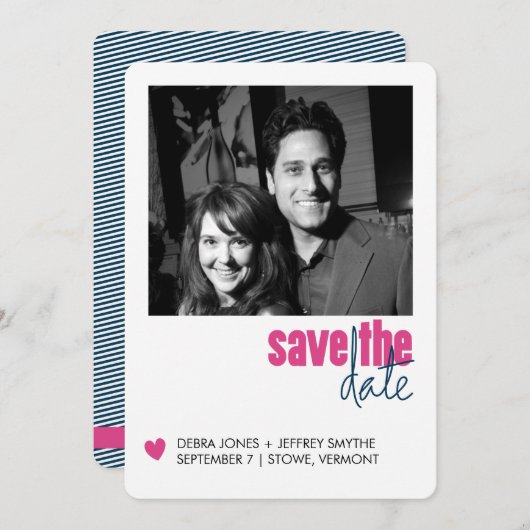 De datum in de Uptown opslaan Save The Date (Voorkant / Achterkant)