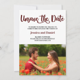 De datum met de Photo Postpone Weddencard verwijde Save The Date