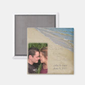 De datum opslaan - Aangepaste foto Zand en Water Magneet (Voorkant / Achterkant)