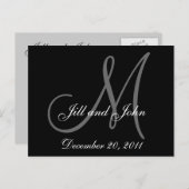 De datum opslaan Aangepaste monogram Briefkaarten (Voorkant / Achterkant)