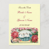 De datum opslaan Aangepaste Rozen en zwanen Briefk Aankondigingskaart (Voorkant)