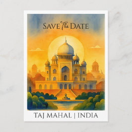 De datum opslaan Aankondigen | Taj Mahal Vintage Briefkaart