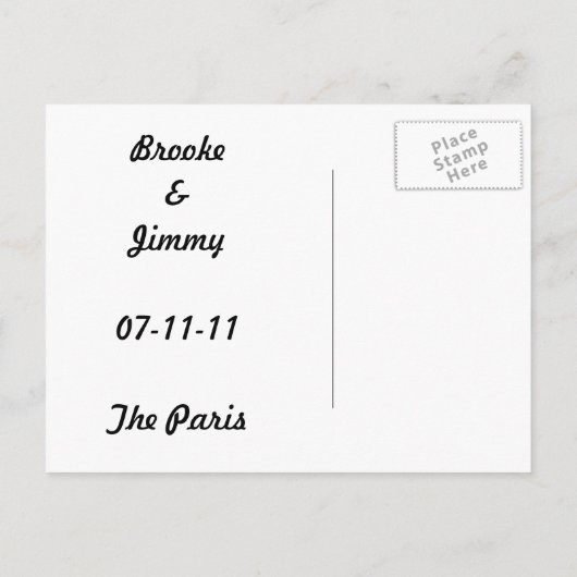 De datum opslaan aankondigingskaart (Achterkant)