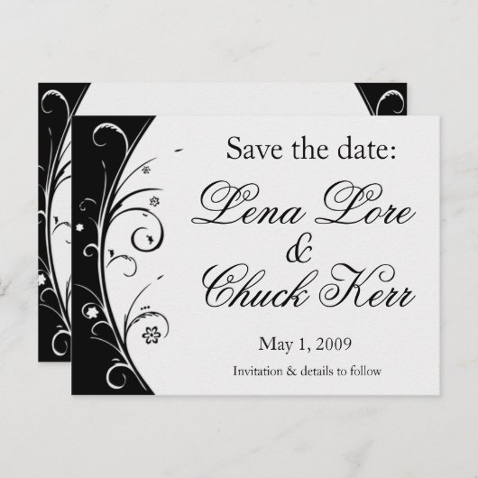 De datum opslaan aankondigingskaart (Voorkant / Achterkant)