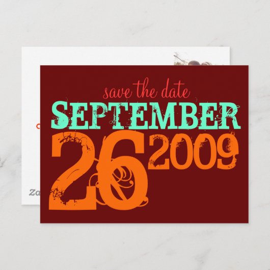 De datum opslaan aankondigingskaart (Voorkant / Achterkant)