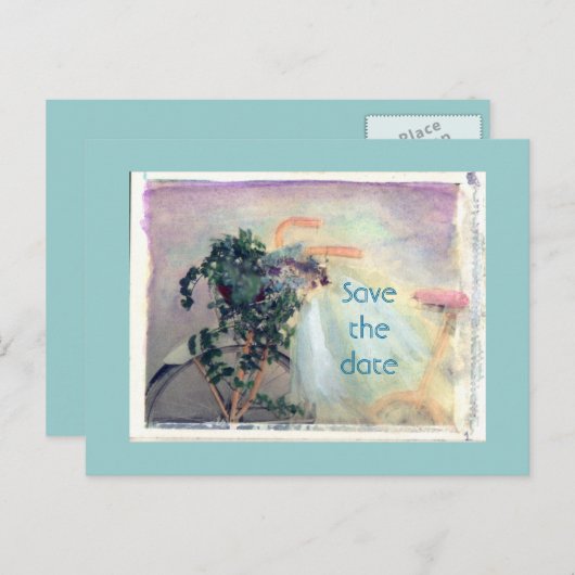 De datum opslaan aankondigingskaart (Voorkant / Achterkant)