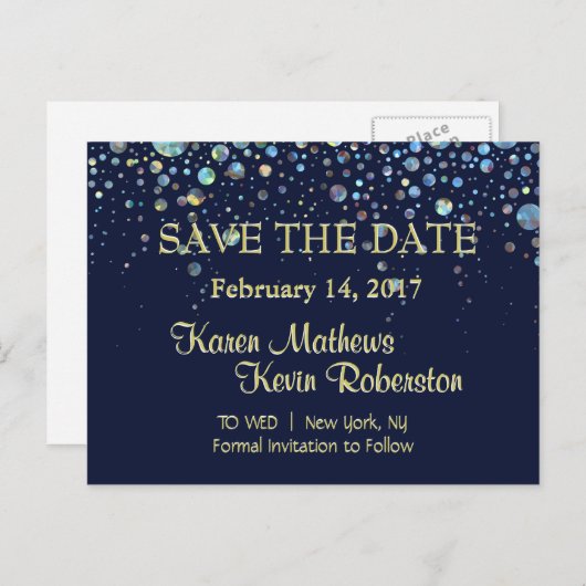 De datum opslaan aankondigingskaart (Voorkant / Achterkant)