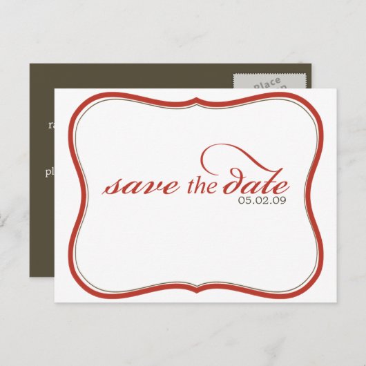 De datum opslaan aankondigingskaart (Voorkant / Achterkant)