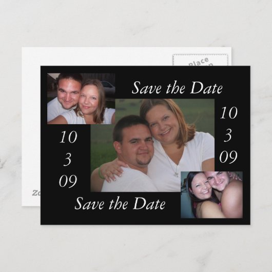 De datum opslaan aankondigingskaart (Voorkant / Achterkant)