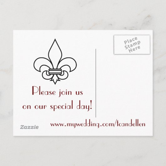 De datum opslaan aankondigingskaart (Achterkant)