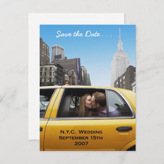 De datum opslaan aankondigingskaart (Voorkant / Achterkant)