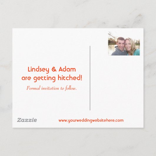 De datum opslaan aankondigingskaart (Achterkant)