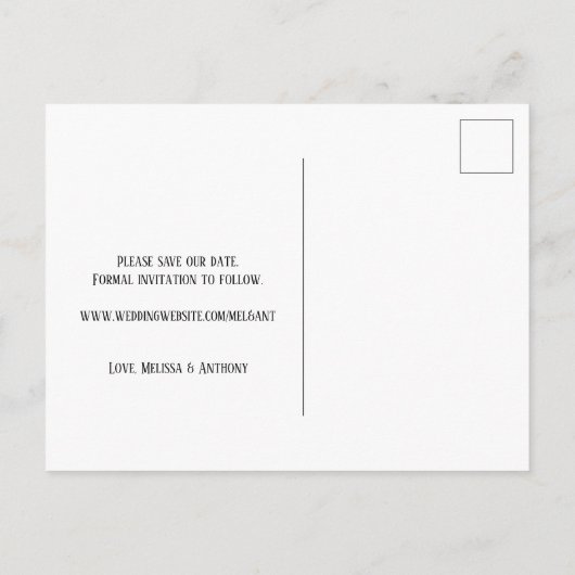 De datum opslaan aankondigingskaart (Achterkant)