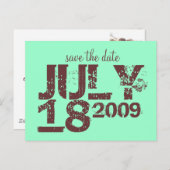 De datum opslaan aankondigingskaart (Voorkant / Achterkant)