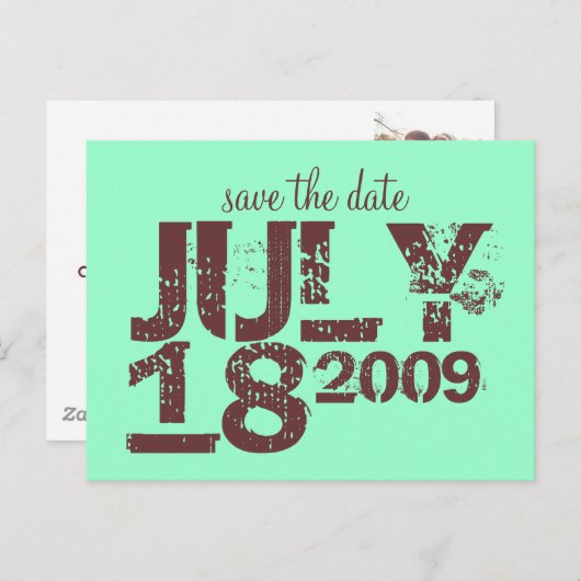 De datum opslaan aankondigingskaart (Voorkant / Achterkant)