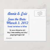 De datum opslaan aankondigingskaart (Achterkant)