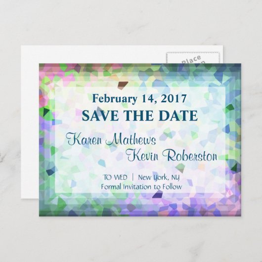 De datum opslaan aankondigingskaart (Voorkant / Achterkant)