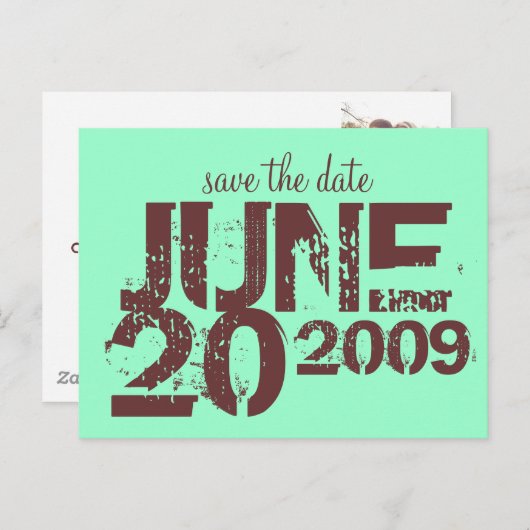 De datum opslaan aankondigingskaart (Voorkant / Achterkant)