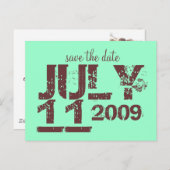 De datum opslaan aankondigingskaart (Voorkant / Achterkant)