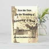 De datum opslaan bedankkaart (Staand voorkant)