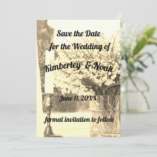 De datum opslaan bedankkaart (Staand voorkant)