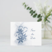 De datum opslaan Blue Foral Briefkaart (Staand voorkant)