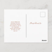 De datum opslaan | Boho Terracotta Four Photo Coll Briefkaart (Achterkant)