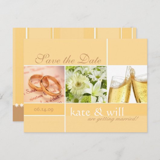 De datum opslaan - Briefkaart (Voorkant / Achterkant)