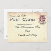 De datum opslaan  briefkaart (Voorkant / Achterkant)