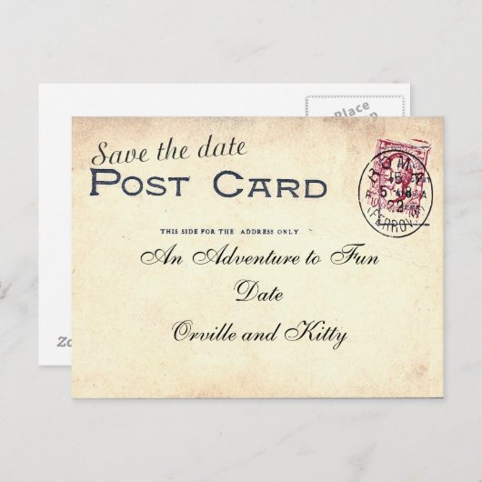 De datum opslaan  briefkaart (Voorkant / Achterkant)