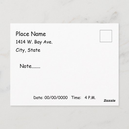 De datum opslaan briefkaart (Achterkant)