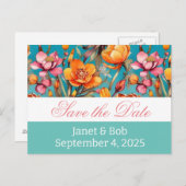  De datum opslaan briefkaart roze (Voorkant / Achterkant)