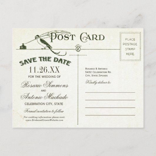  De datum opslaan Briefkaarten (Achterkant)