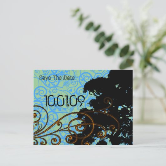 De datum opslaan - de boomcirkels aankondigingskaart (Staand voorkant)