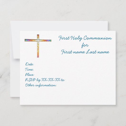 De datum opslaan - Eerste Heilige Communie (jongen Save The Date (Achterkant)