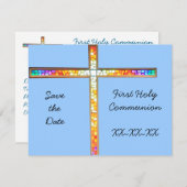 De datum opslaan - Eerste Heilige Communie (jongen Save The Date (Voorkant / Achterkant)