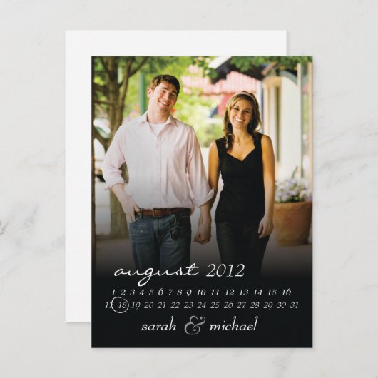 De datum opslaan Foto Briefkaart 4 (Voorkant / Achterkant)