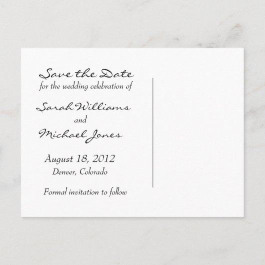 De datum opslaan Foto Briefkaart 4 (Achterkant)