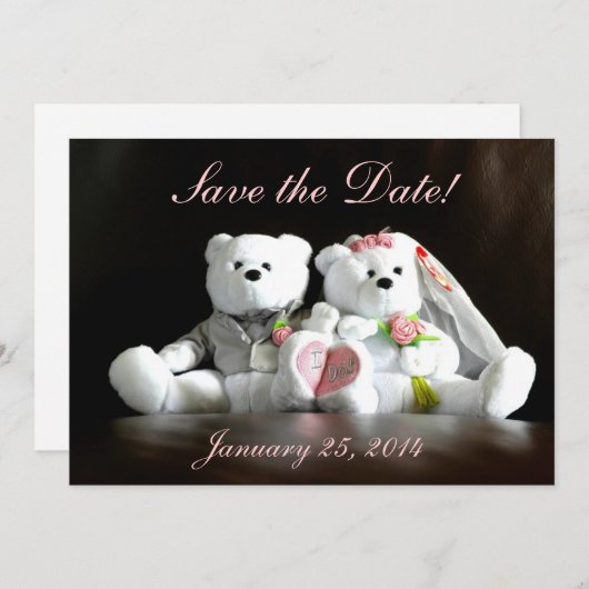 De datum opslaan - Ik doe Beren Save The Date (Voorkant / Achterkant)