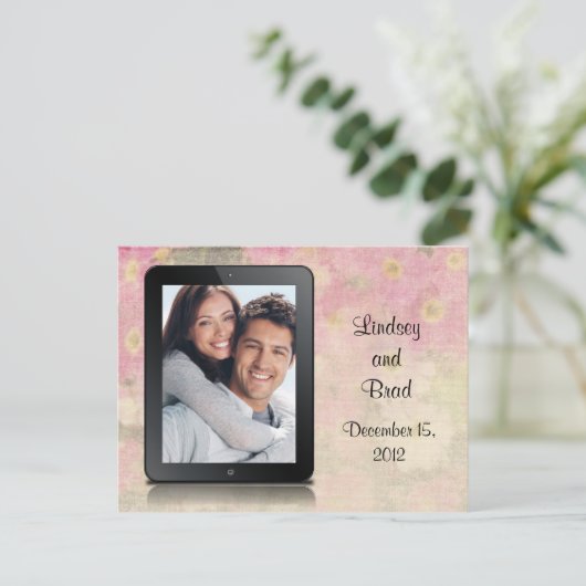 "De datum opslaan" iPad Aankondigingskaart (Staand voorkant)