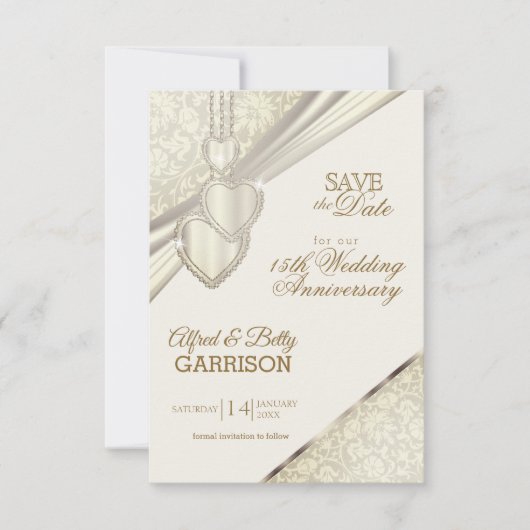 De datum opslaan - Jubileum voor ivoor maken Kaart (Voorkant)