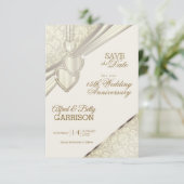 De datum opslaan - Jubileum voor ivoor maken Kaart (Staand voorkant)