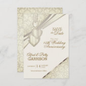 De datum opslaan - Jubileum voor ivoor maken Kaart (Voorkant / Achterkant)