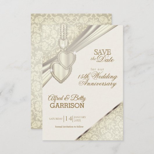 De datum opslaan - Jubileum voor ivoor maken Kaart (Voorkant / Achterkant)