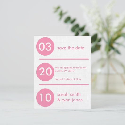 De datum opslaan kaart (Staand voorkant)