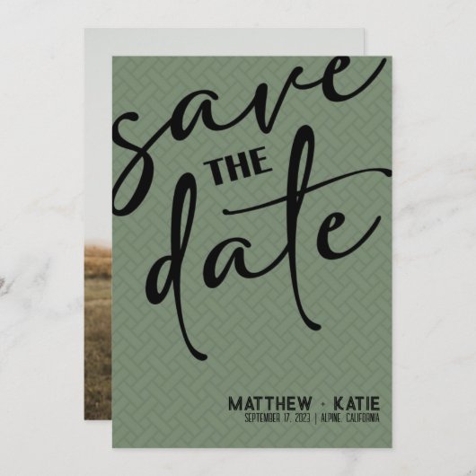 De datum opslaan kaart (Voorkant / Achterkant)