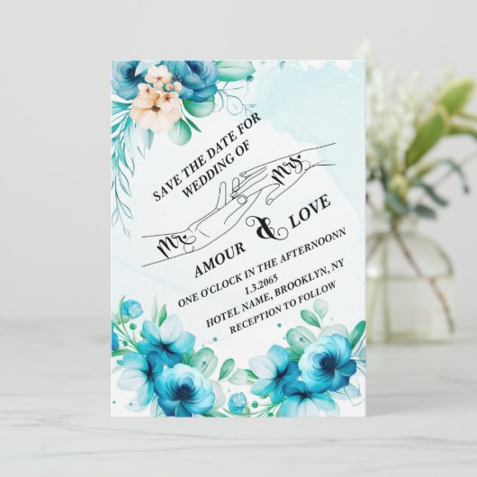 De datum opslaan kaart (Staand voorkant)