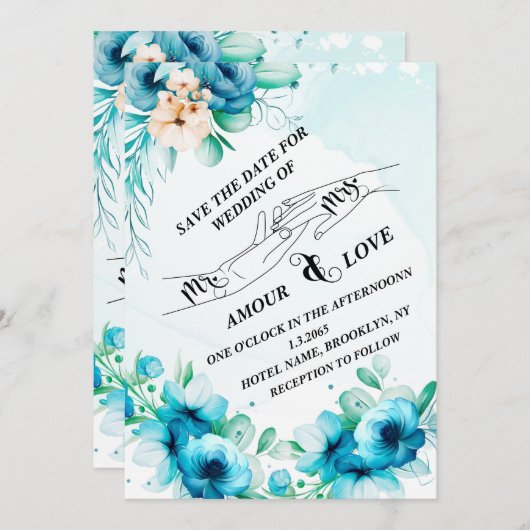 De datum opslaan kaart (Voorkant / Achterkant)