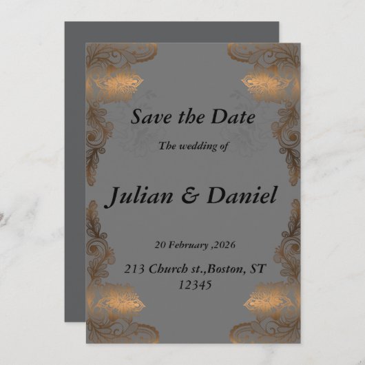 De datum opslaan kaart (Voorkant / Achterkant)