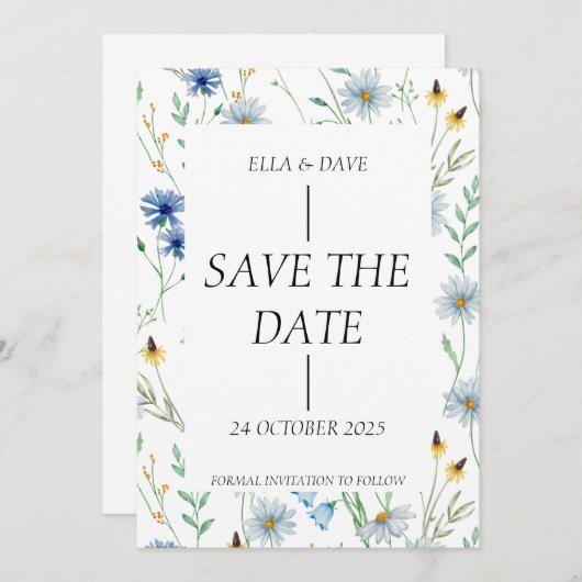 De datum opslaan kaart (Voorkant / Achterkant)